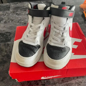 Nike Court Borough Mid Little Kids sneakers Size 13 Red/White